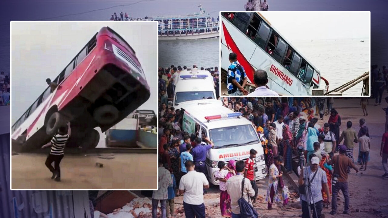 Tragedie filmată în Bangladesh. Momentul în care un autobuz cu pasageri a pierdut controlul și a căzut în râu