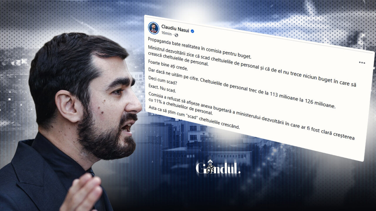 Năsui susține că la Ministerul Dezvoltării cheltuielile „scad” crescând. „Propaganda bate realitatea în comisia pentru buget”