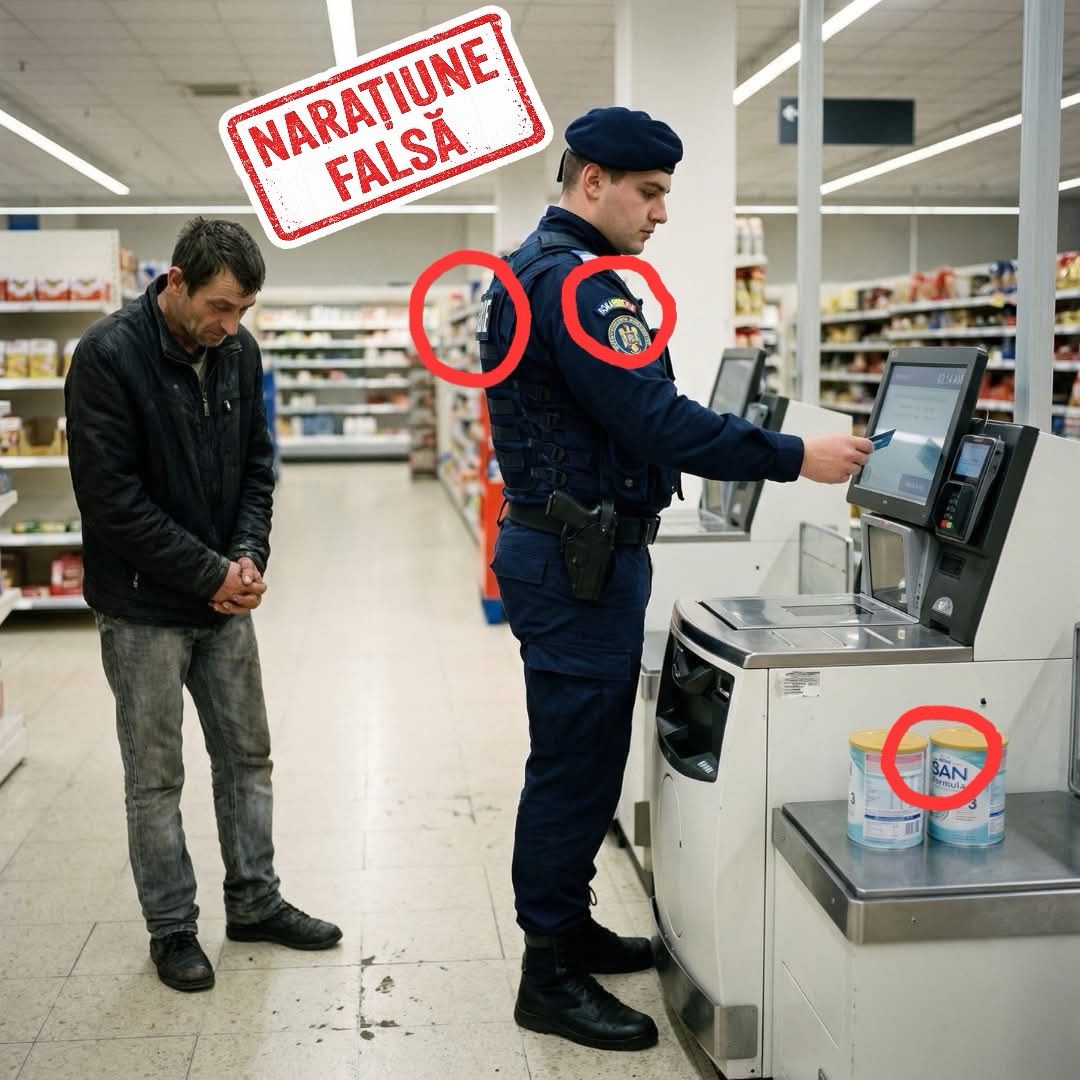Fals demascat de Jandarmerie: „Un tată care a sustras dintr-un magazin lapte pentru copilul lui a fost iertat de jandarm”