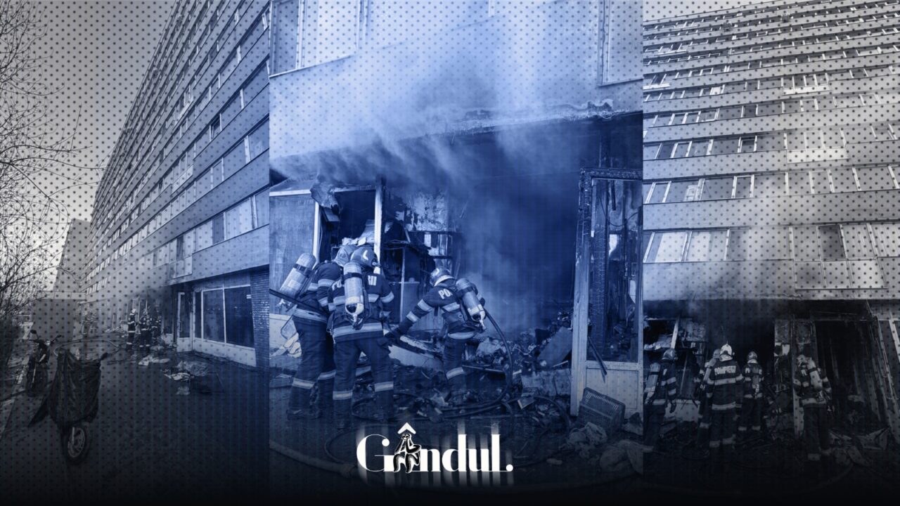 Un incendiu a mistuit un magazin de la parterul unui bloc din Pantelimon, București. Locatarii au fost afectați doar de fumul sinistru