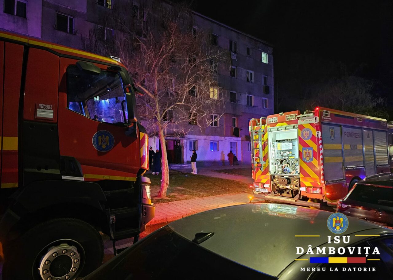 Incendiu într-un apartament din Târgoviște. Nouă persoane au avut nevoie de îngrijiri medicale