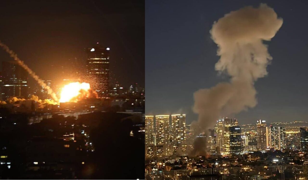 Primele imagini cu atacurile iraniene din Israel: Cum sunt respinse rachetele iraniene din Tel Aviv și Haifa. Bilanț: 1 mort/ între 22 și 89 de răniți