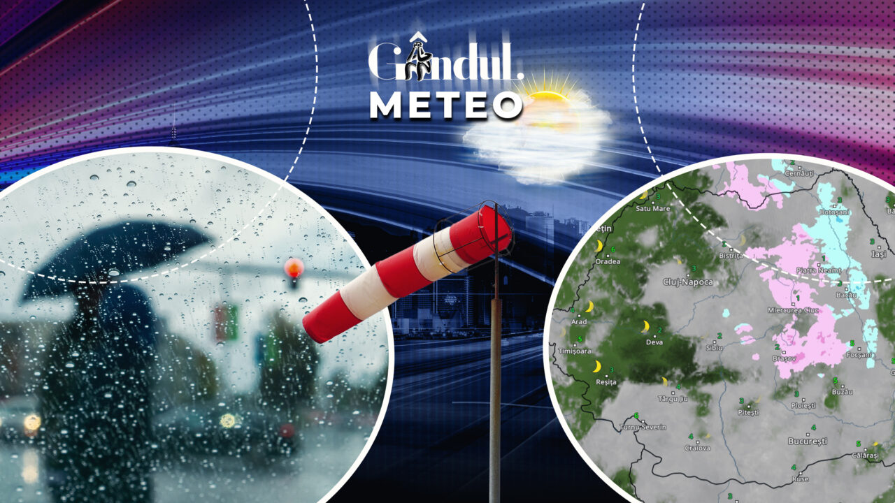 Schimbare radicală a vremii. Ploi, ninsori și vânt în mai multe regiuni. Prognoza detaliată de la ANM, pentru Gândul