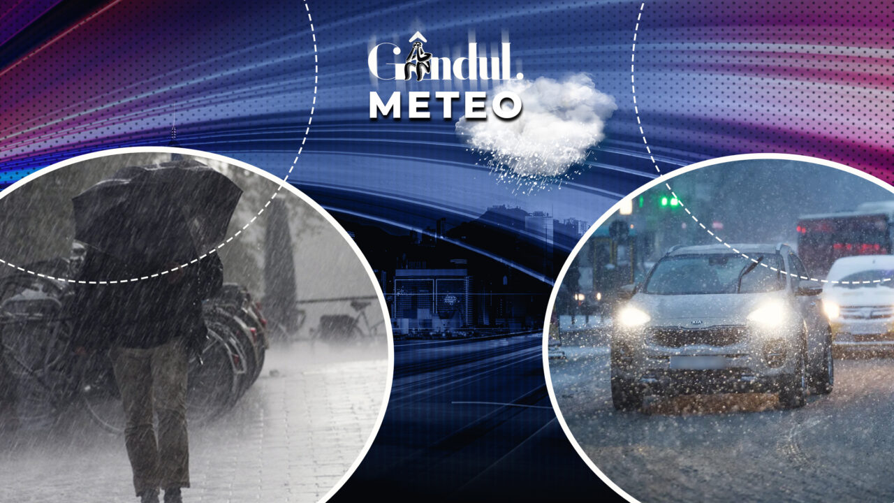 Schimbare radicală a vremii. Unde va ploua cu tunete și fulgere și unde va ninge. Prognoza actualizată de la ANM, în exclusivitate pentru Gândul