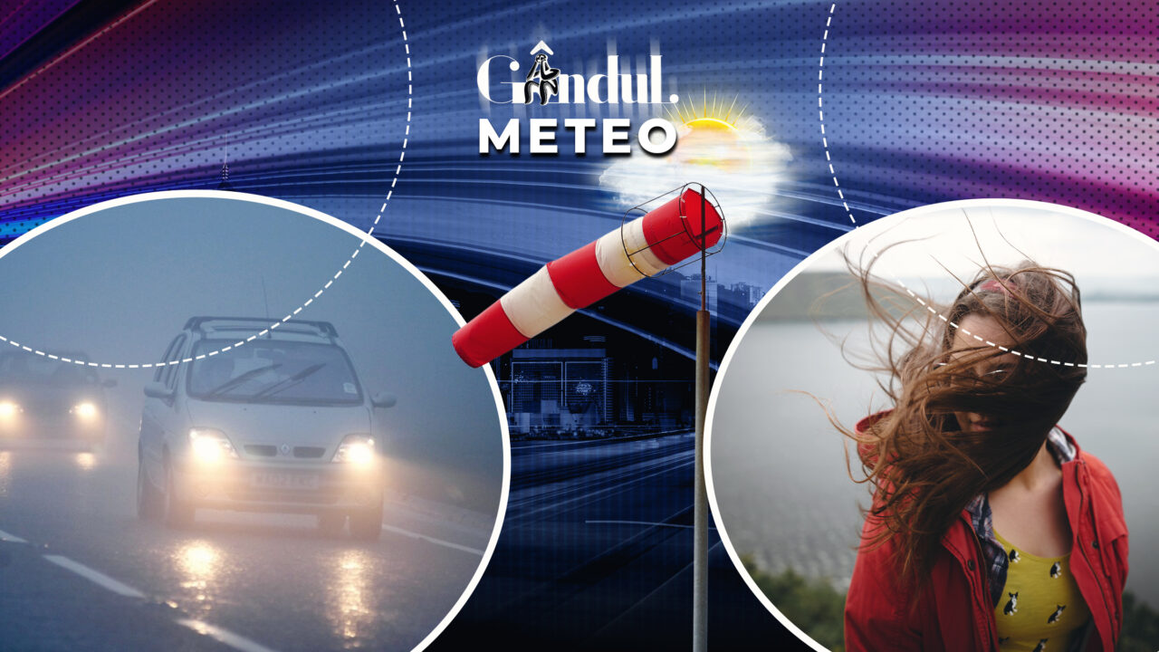 În ce regiuni ale României se schimbă vremea în următoarele ore. Unde se intensifică vântul și unde persistă ceața. Prognoza actualizată de la ANM, pentru Gândul