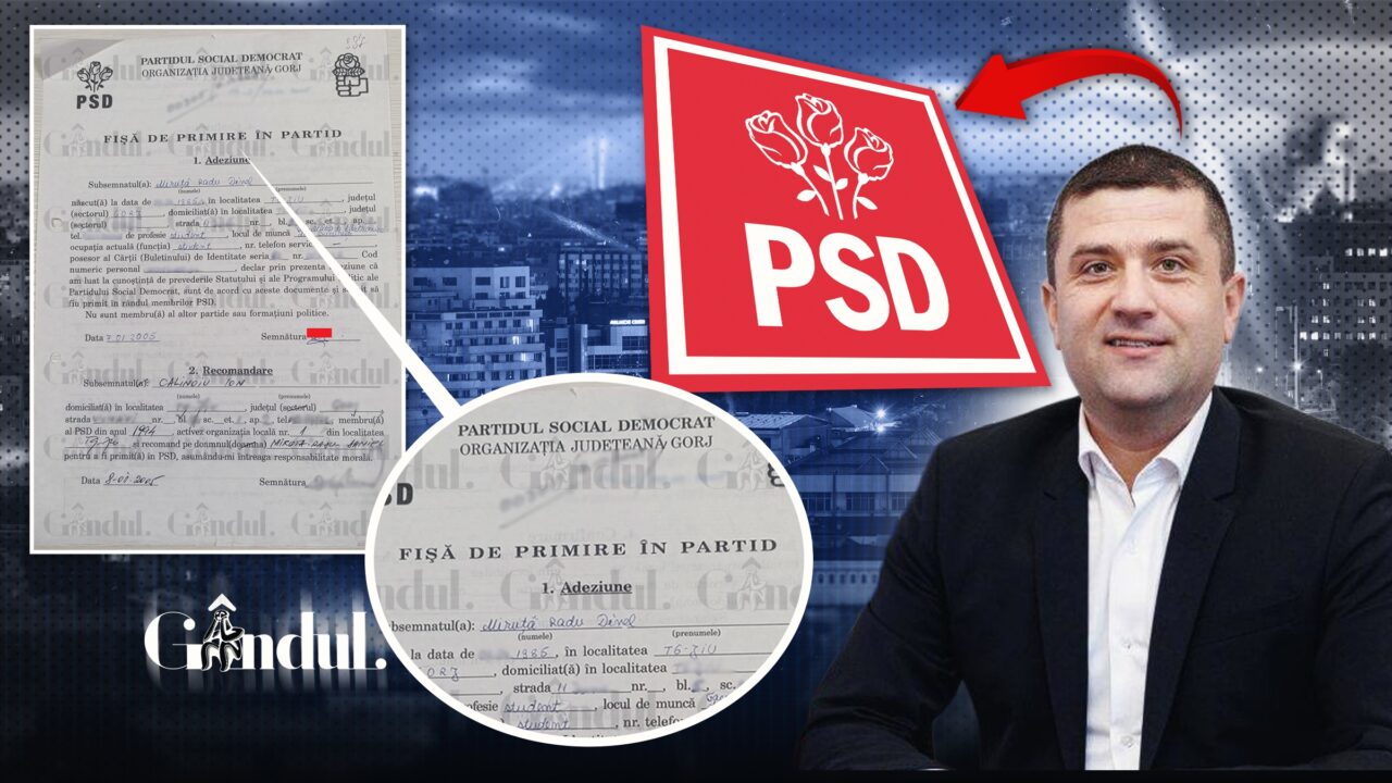 Gândul publică în exclusivitate adeziunea ministrului Apărării, Radu Miruță, la PSD. USR a negat în repetate rânduri că Miruță a fost membru al Partidului Social Democrat. Prima dată s-a alăturat PSD Gorj în 2005, pe vremea când era student. Nu a fost o singură adeziune