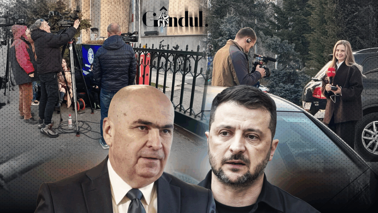 Scene incredibile la Guvern. Jurnaliștii români nu sunt lăsați să intre la întrevederea lui Volodimir Zelenski cu premierul Bolojan și filmează peste gard. Jurnaliștii ucraineni sunt în curtea guvernului