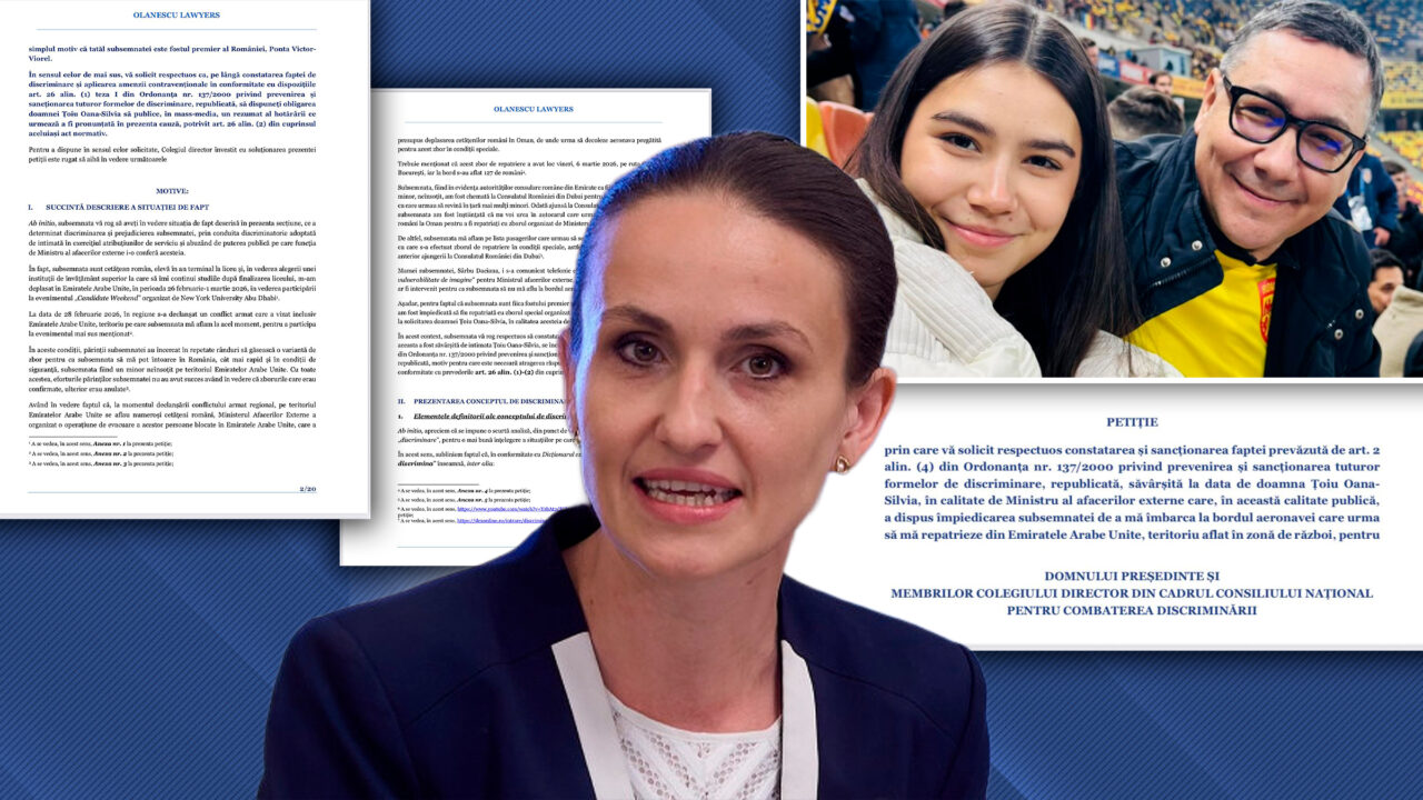 Fiica lui Victor Ponta i-a făcut plângere Oanei Țoiu la Consiliulul pentru Combaterea Discriminării. Ce conține petiția