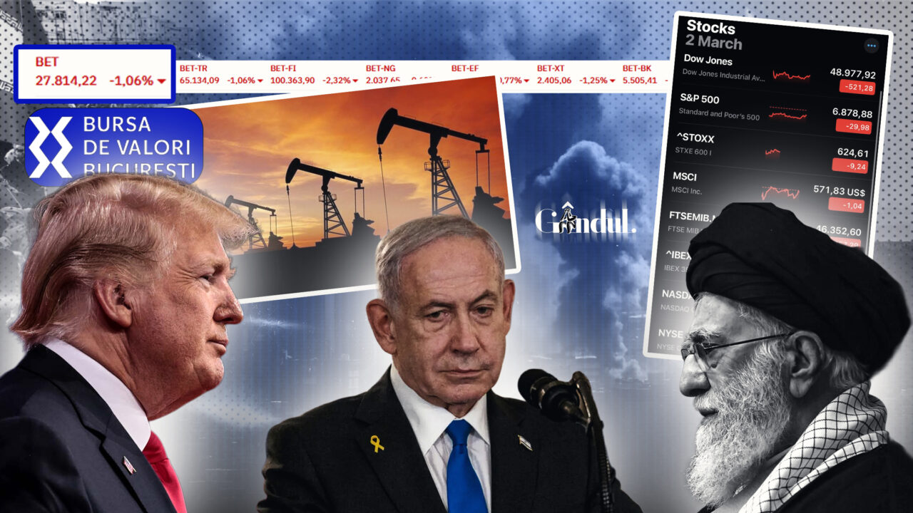 Ecoul războiului răsună în economia globală. Prețul petrolului sare în aer, bursele lumii au deschis „pe roșu”. Prețul aurului crește. Pe bursa de la București s-au evaporat 9 miliarde de lei în câteva ore
