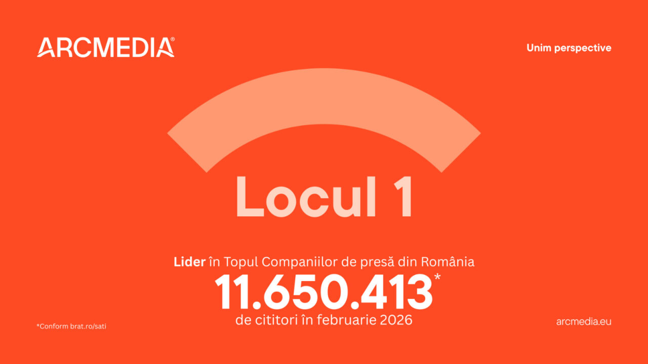 Locul 1.  ARCMEDIA, liderul în presa online din România cu peste 11 milioane de cititori în luna februarie