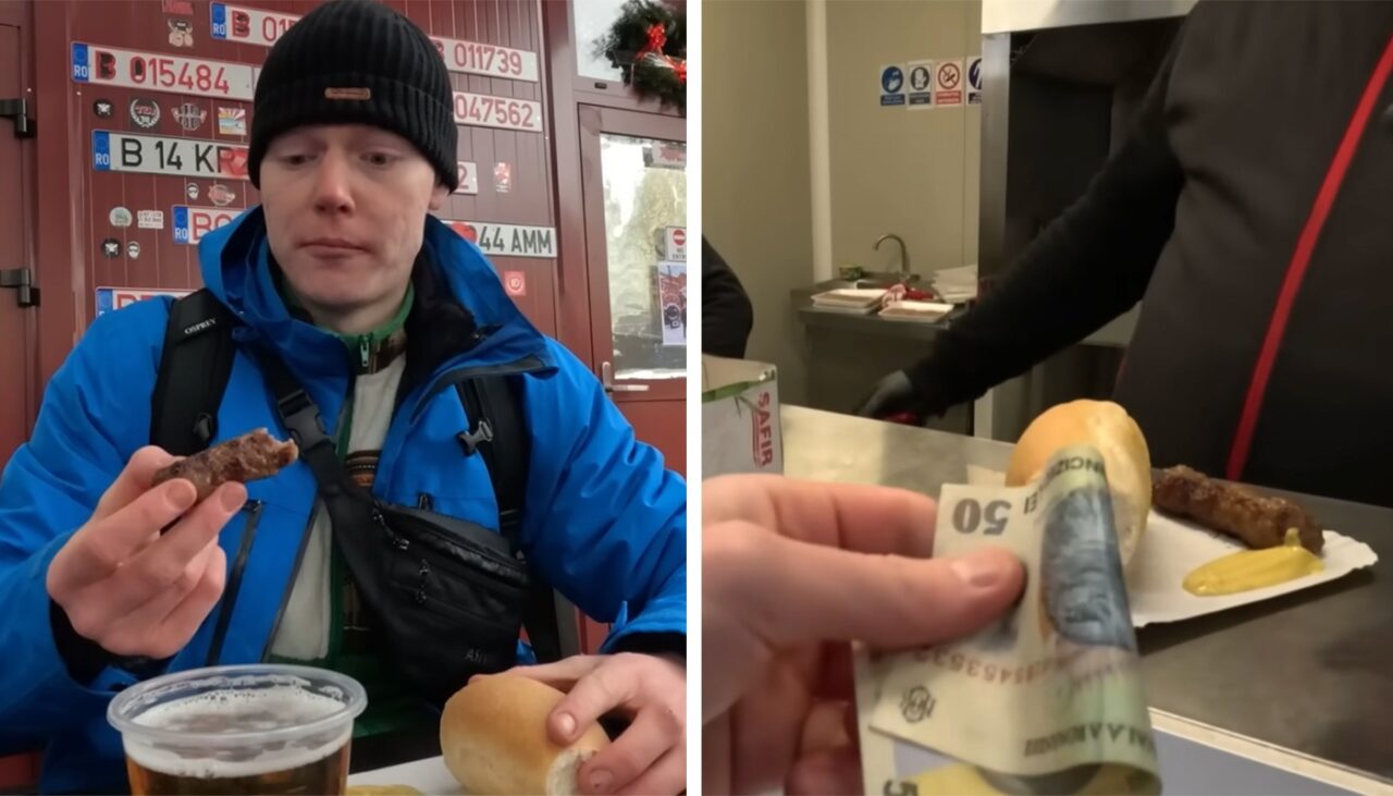 Aceste vlogger danez a comandat un singur mititel în Piața Obor. Câți bani i s-au cerut