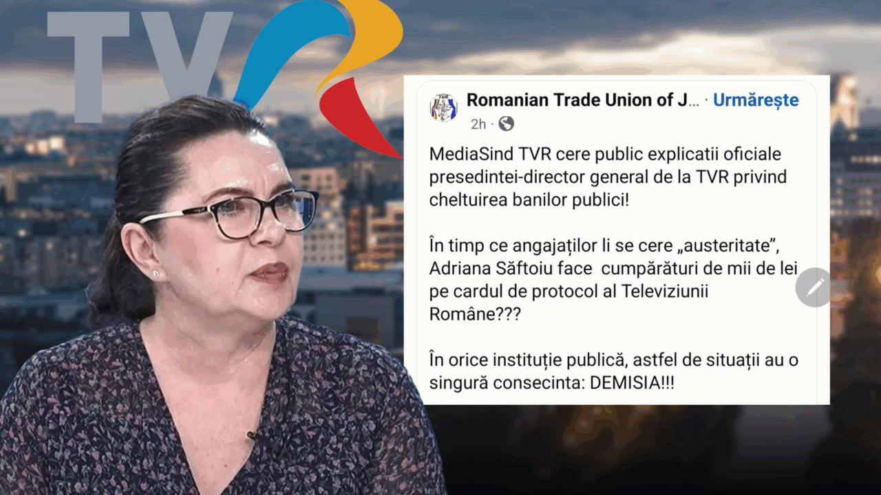 Scandal în TVR după dezvăluirea Gândul. Sindicatul angajaților îi cere demisia Adrianei Săftoiu după publicarea cheltuielilor de “protocol”