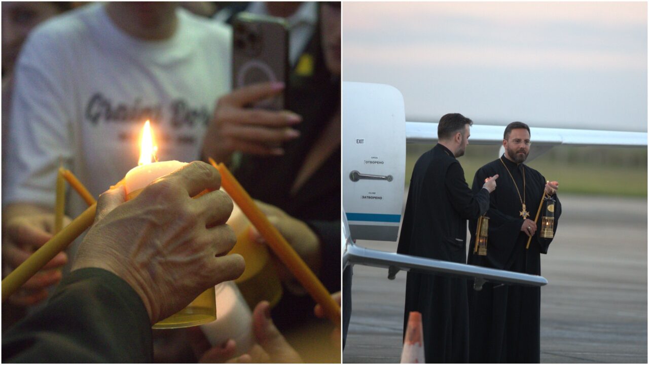 Lumina Sfântă a ajuns în România de la Ierusalim. Gândul transmite evenimentul în direct, de la Aeroportul Otopeni