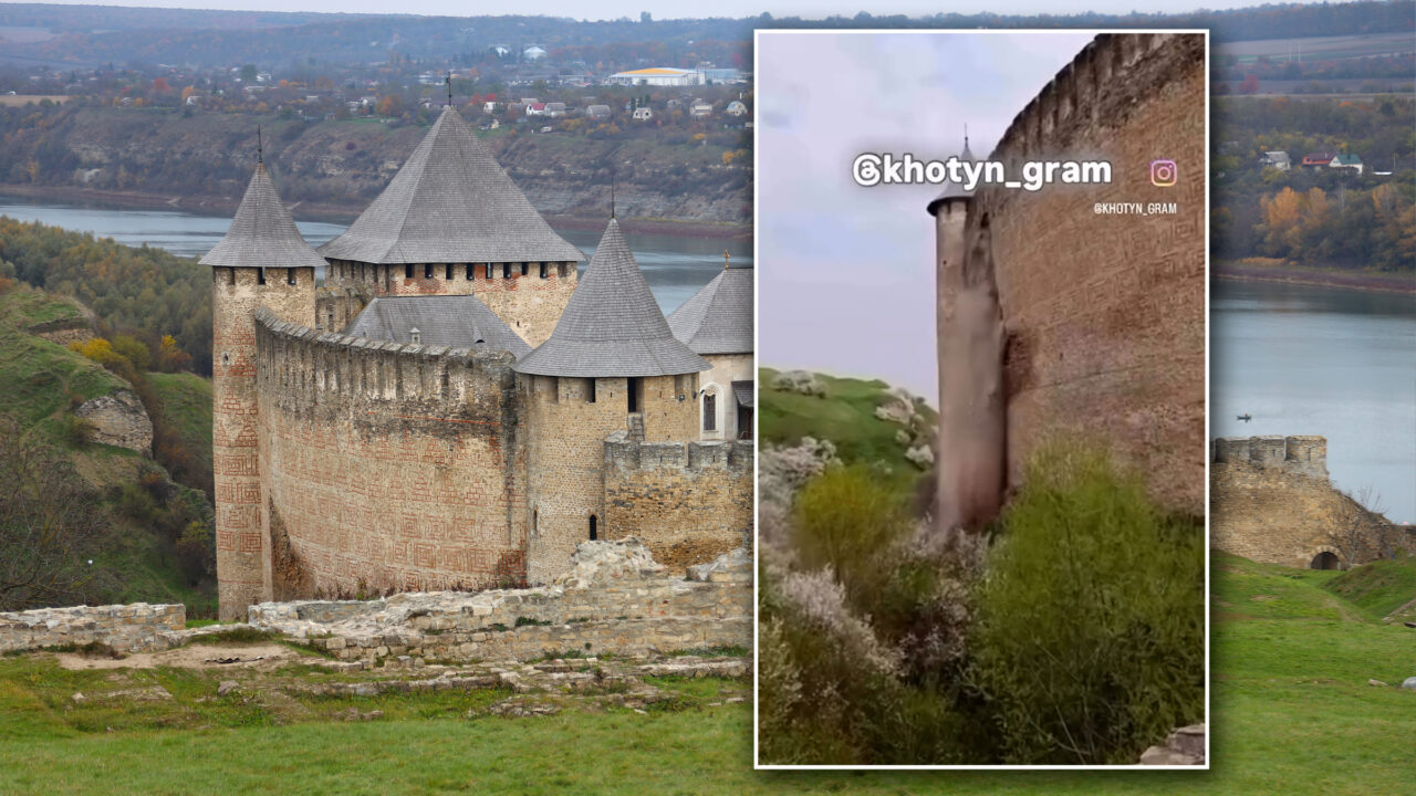 S-a prăbușit o parte din zidul Cetății Hotin din Ucraina. Fortăreața medievală a aparținut lui Ștefan cel Mare