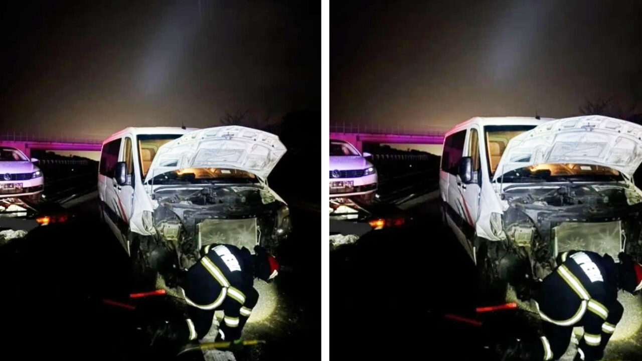 Accident pe A1, în Timiș: două microbuze s-au ciocnit frontal. Cinci persoane au ajuns la spital