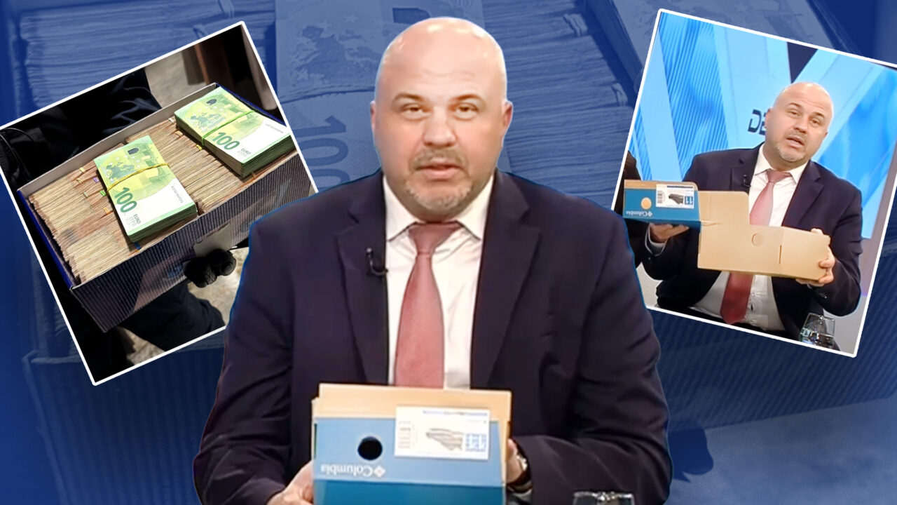 Deputatul USR, Emanuel Ungureanu, a facut spectacol într-un platou de televiziune cu o cutie de pantofi ca ironie la perchezițiile DNA