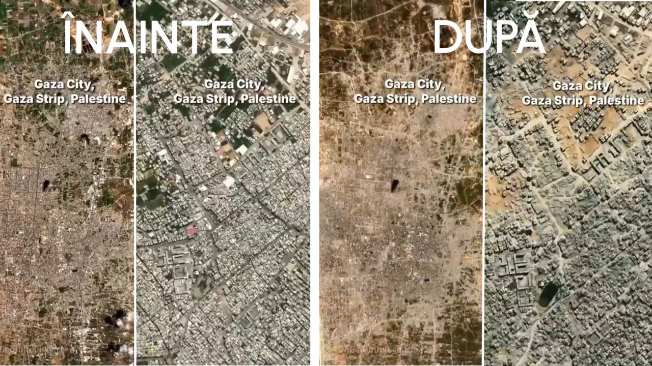 Imagini cu orașul Gaza de dinainte și după război