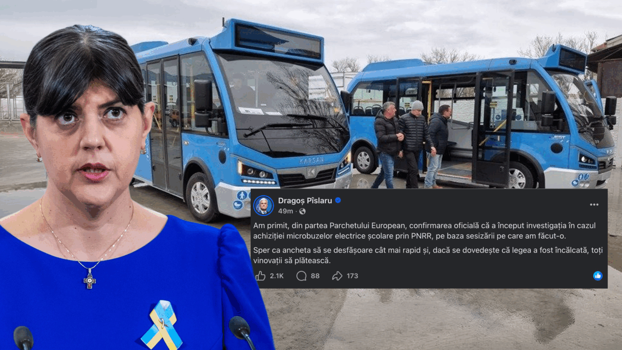 Ministrul Fondurilor Europene anunță ancheta Parchetului European, condus de Laura Codruța Kovesi, privind achiziția de microbuze școlare electrice. Gândul a scris în repetate rânduri despre Jaful Național – Microbuzele electrice
