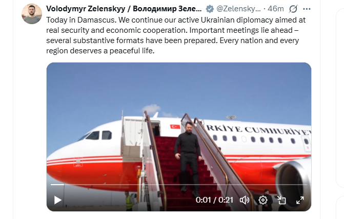 După Erdogan, Zelenski merge în vizită în Siria. Ce a discutat cu președintele sirian Ahmed al-Sharaa