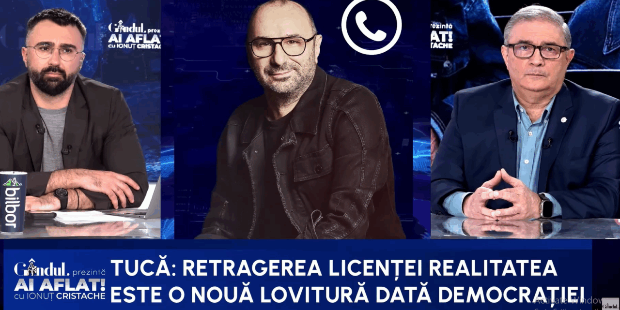 Marius Tucă: Retragerea licenței Realitatea Plus este o nouă lovitură dată democrației