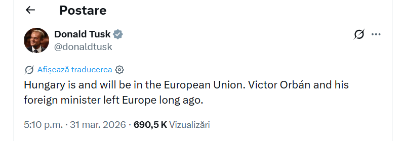 „Cred că sunt mai fericit decât tine”. Prim-ministrul polonez îl felicită pe Magyar. De ce îl acuza Tusk pe Orban