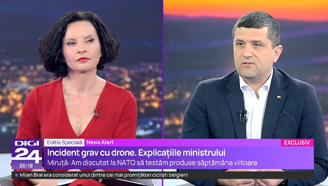Radu Miruță dă vina pe ucraineni pentru că ajung drone rusești în România. Care este explicația ministrului Apărării