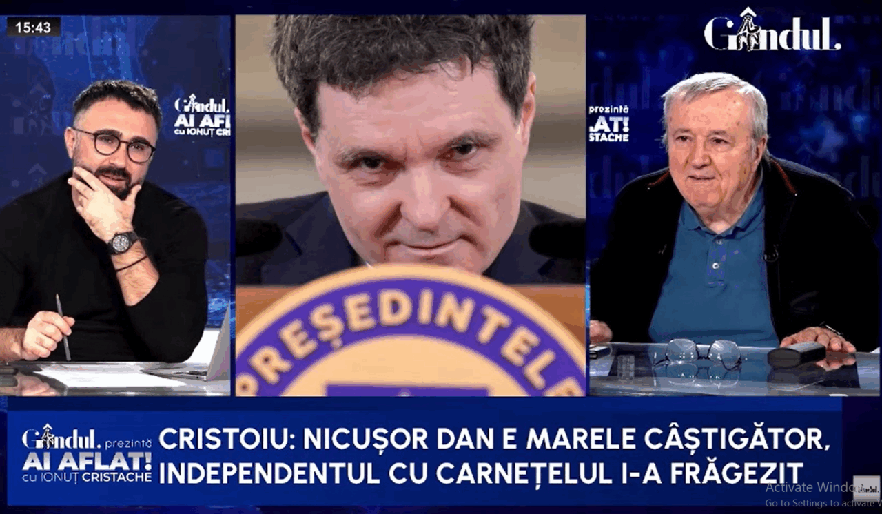 Cristoiu: Ce fel de nevolnic e Nicușor Dan?/E marele câștigător/Independentul cu carnețelul i-a frăgezit
