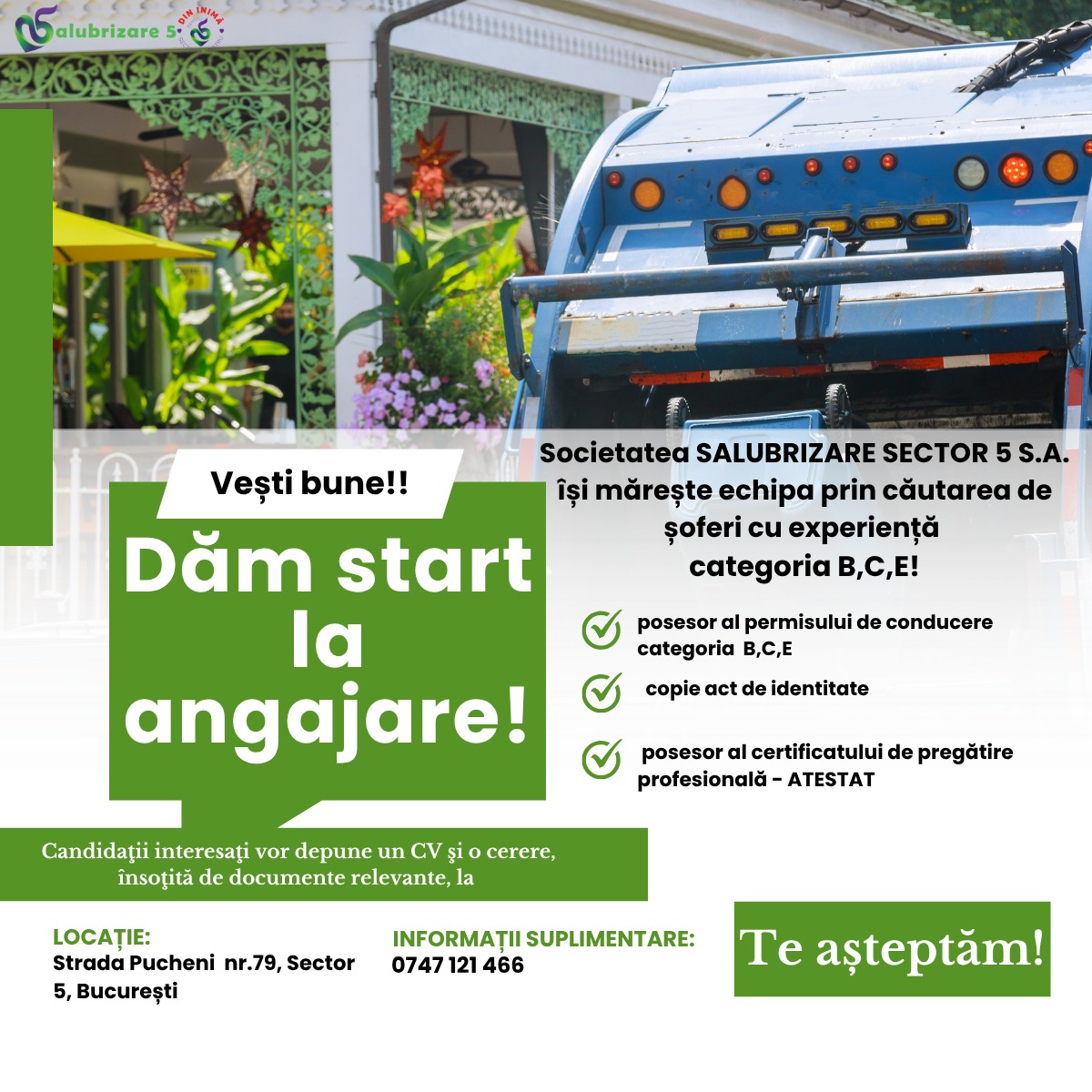 (P)Primăria Sectorului 5 face angajări. Care sunt condiţiile