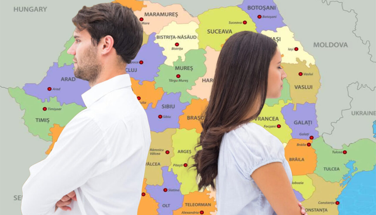 Orașul din România cu cele mai multe divorțuri în 2026: Una din 3 căsnicii s-a destrămat
