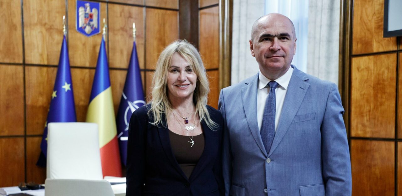 Nadia Comăneci întâmpinată de premierul demis, Ilie Bolojan, la Palatul Victoria. Ce a transmis acesta despre marea gimnastă a României
