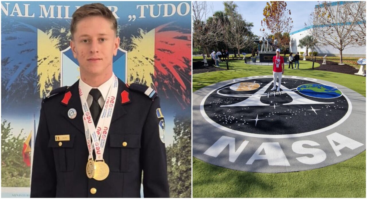 Ovidiu Ștefan-Călin, elevul de 17 ani dublu medaliat cu aur la olimpiada de științe exacte din SUA. A ajuns la NASA și a asistat la lansarea rachetei lui Elon Musk