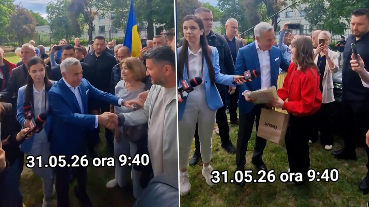 De Rusalii, Călin Georgescu a fost aşteptat de susţinători să iasă din Biserica Sf. Varvara ca să facă poze cu el