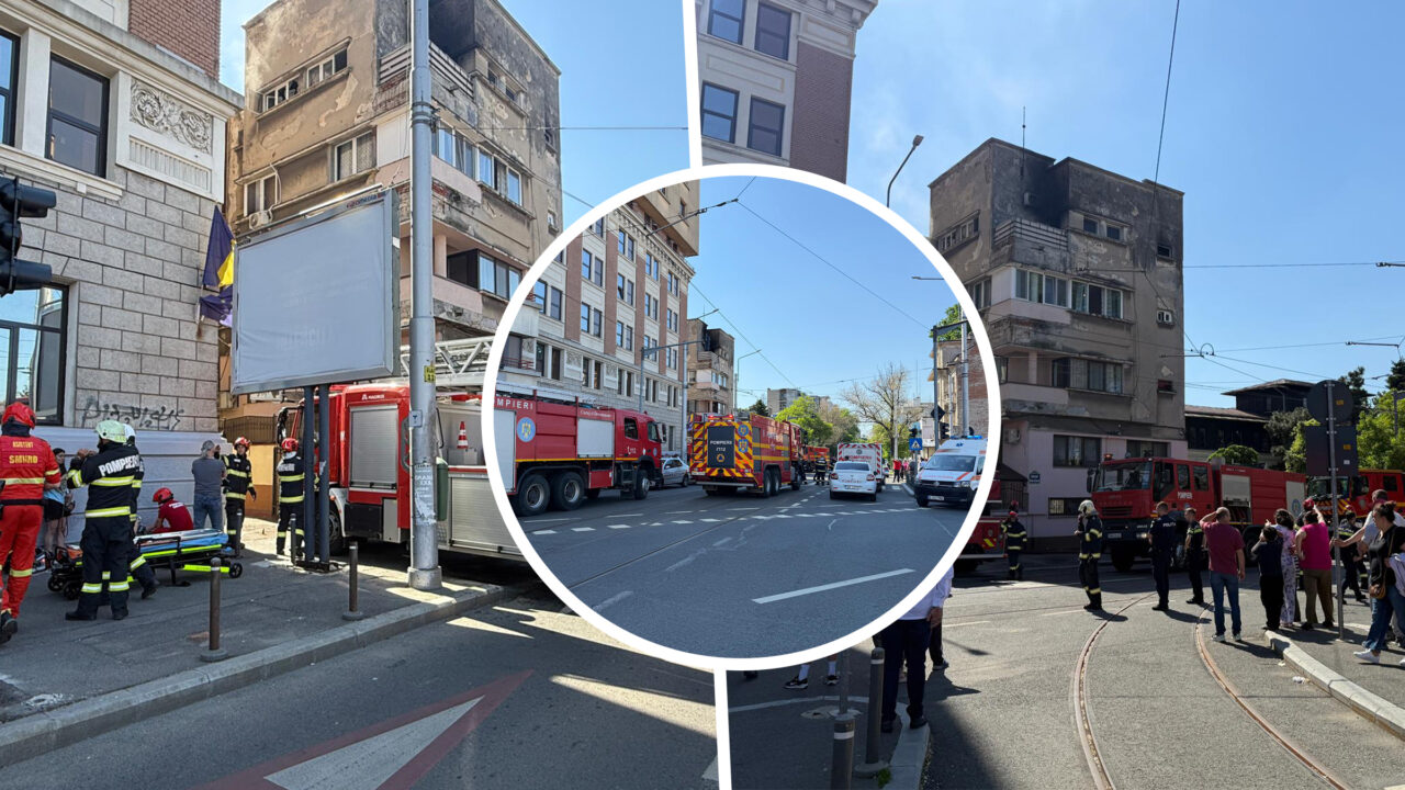 Incendiu în București. Un apartament a fost mistuit de flăcări. Patru locatari au fost salvați de pompieri în ultima clipă