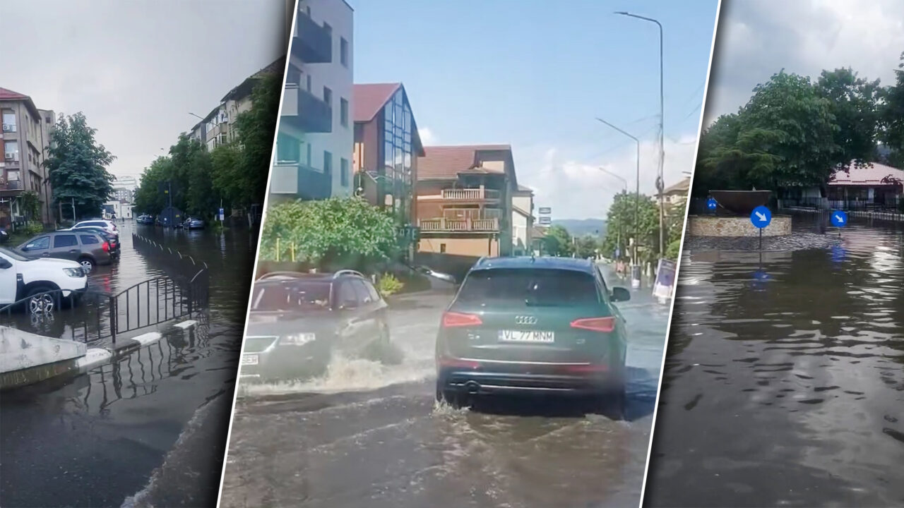Video. Potop la Râmnicu Vâlcea. O ploaie torențială a bulversat parțial orașul