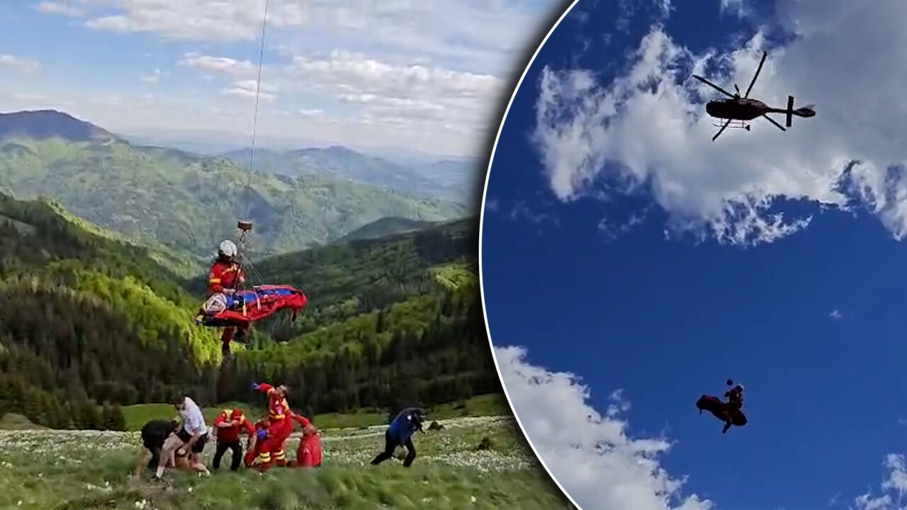 Video. Un puști de 14 ani a avut un teribil accident de bicicletă în Bistrița. Salvatorii au fost nevoiți să apeleze la un elicopter.