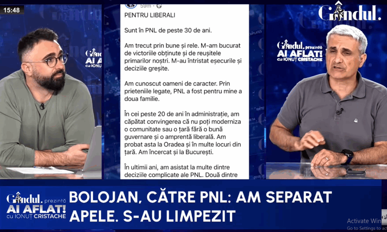 Turcescu: Bolojan ne zice că a separat el apele ca Moise/Nu, anticipatele sunt cele care vor separa apele