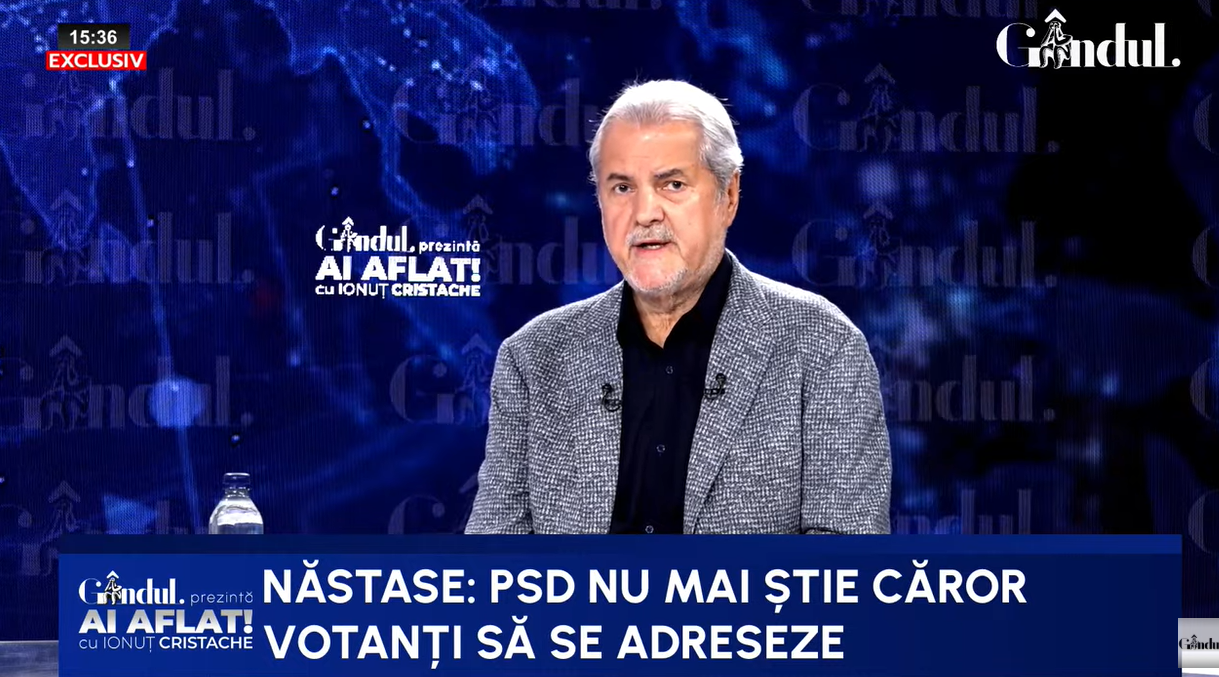 Năstase își critică fostul partid: PSD nu mai știe cărui electorat să se adreseze/Pensionarii de azi sunt votanții lui Băsescu de ieri