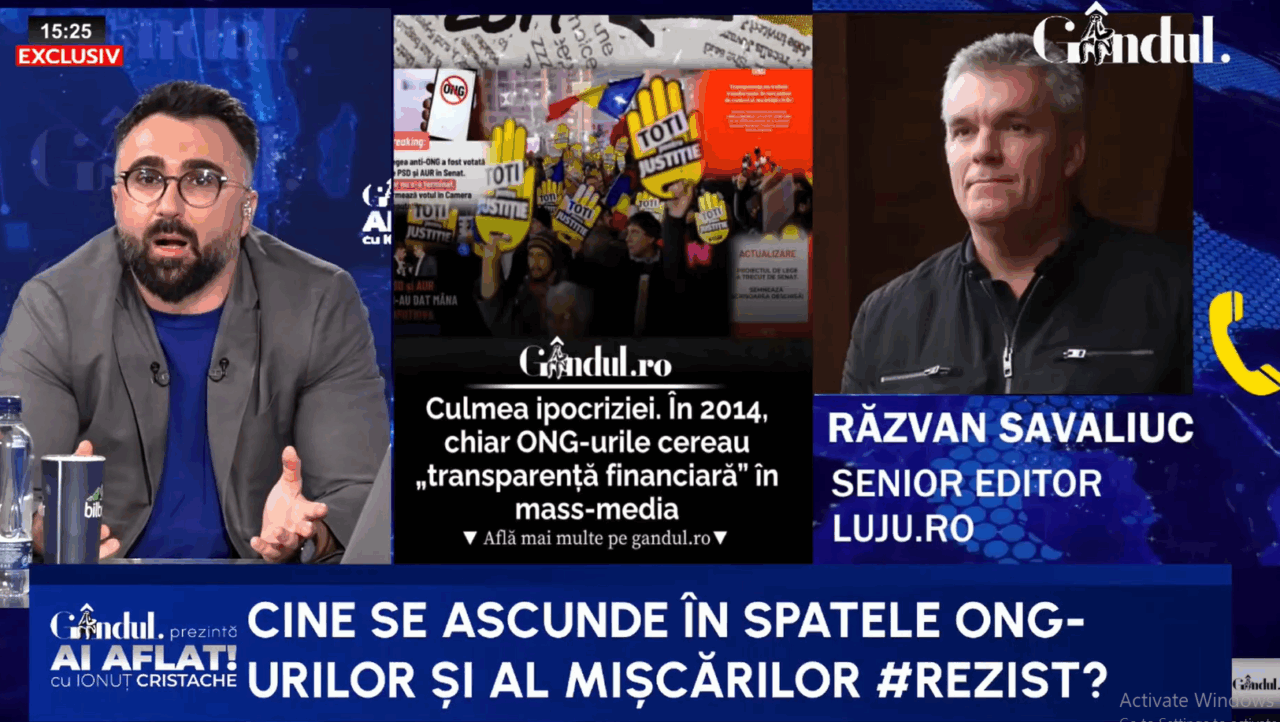 De ce se victimizează ONG-urile pe legea transparentizării? Răzvan Savaliuc: Nu le convine să se vadă cine le plătește/Ei fac politică