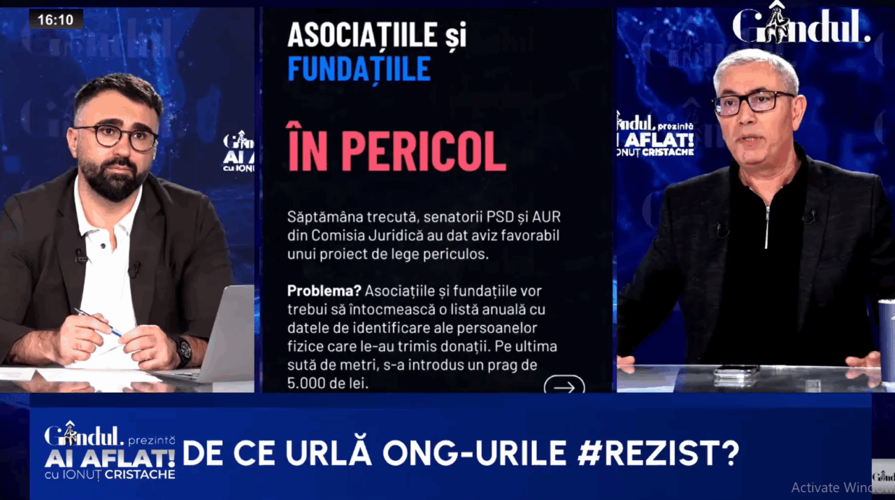 De ce plâng ONG-urile? Bușcu: În multe situații au devenit instrumente de presiune/Fac asta pentru că au putut primi bani din surse netransparente