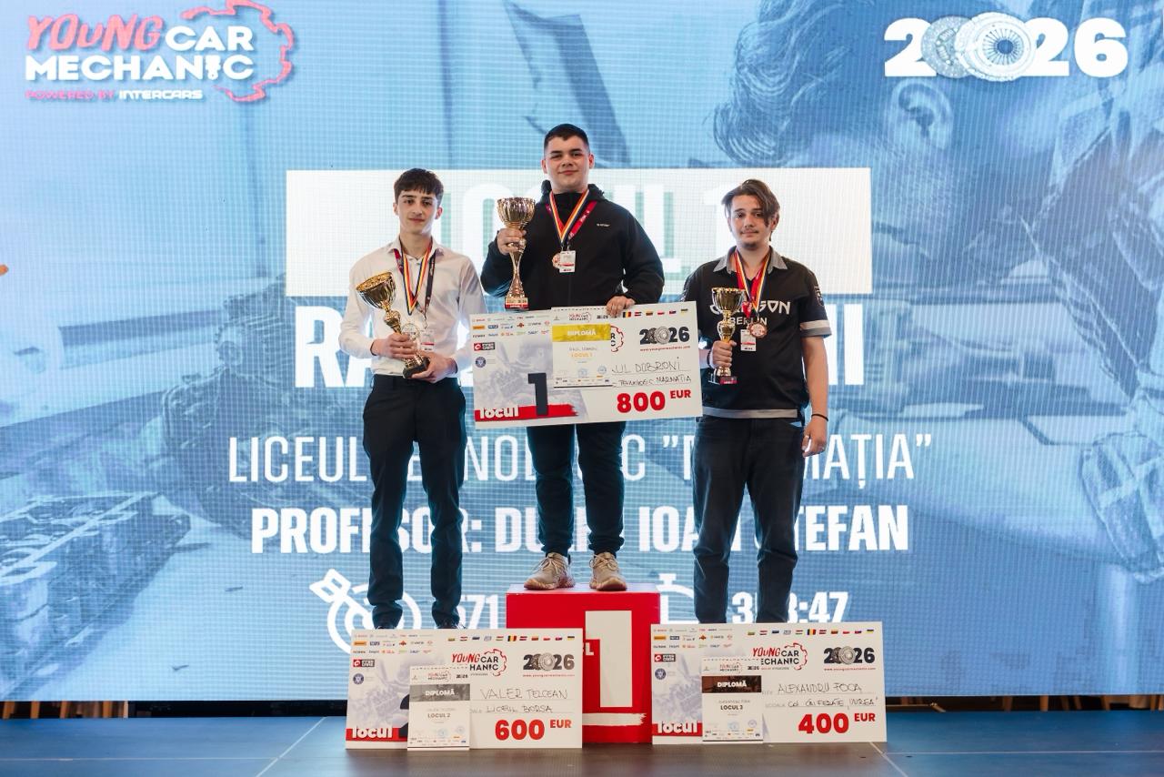 Un elev din Sighetu Marmației a câștigat competiția Young Car Mechanic. Raul Dobroni a devenit cel mai bun tănâr mecanic din țară