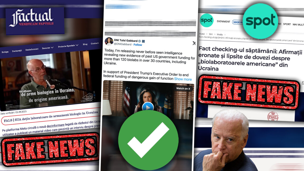 Biolaboratoarele din Ucraina au existat. Dezvăluirea aparține lui Tulsi Gabbard, șefa informațiilor din SUA. Ani de zile, presa aliniată și factchekerii au catalogat subiectul ca FAKE NEWS. La fel a făcut și site-ul la care lucra actuala purtătoare de cuvânt a lui Bolojan