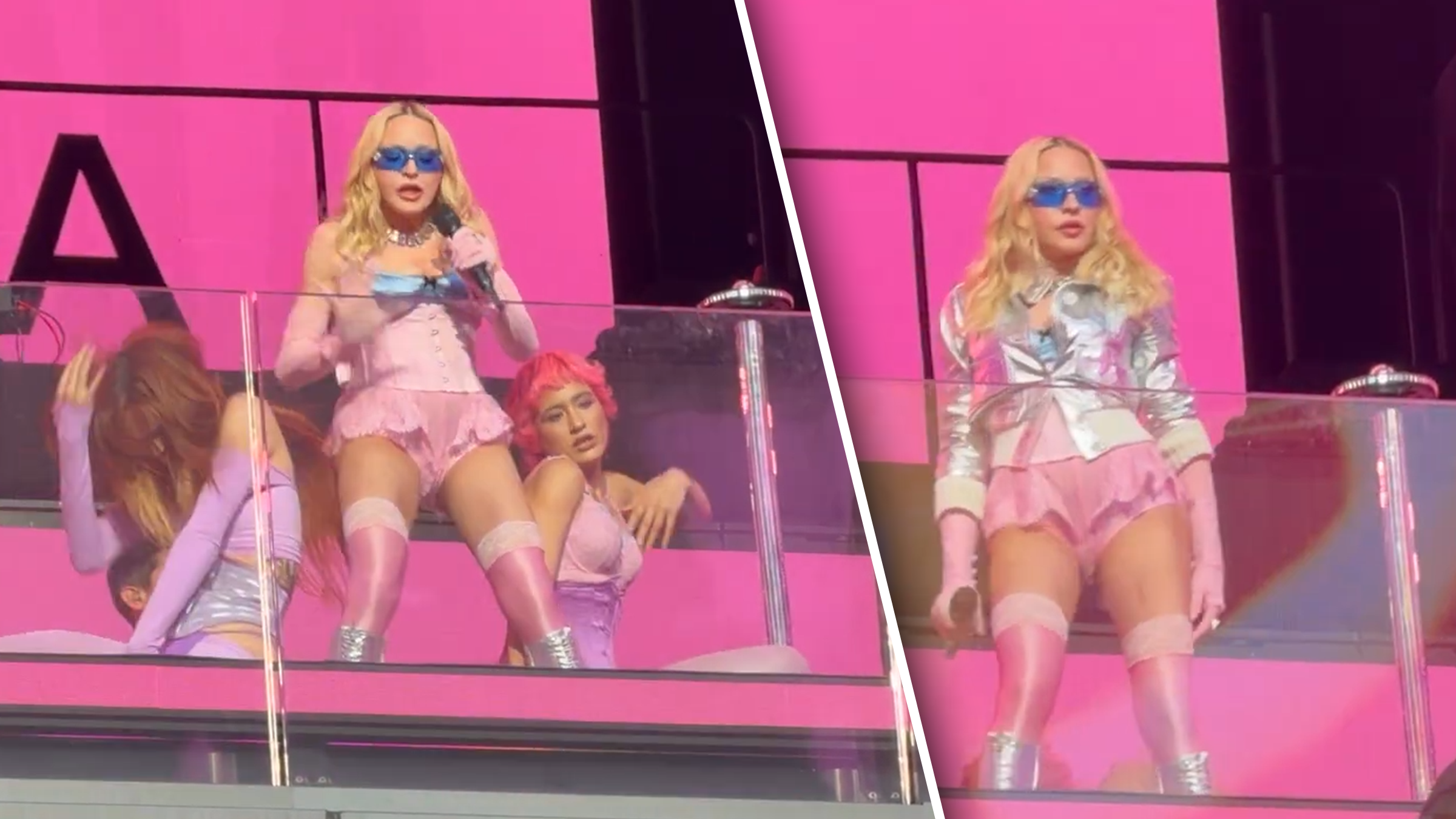 Ca la 67 de ani. Madonna a explodat în roz în Times Square New York