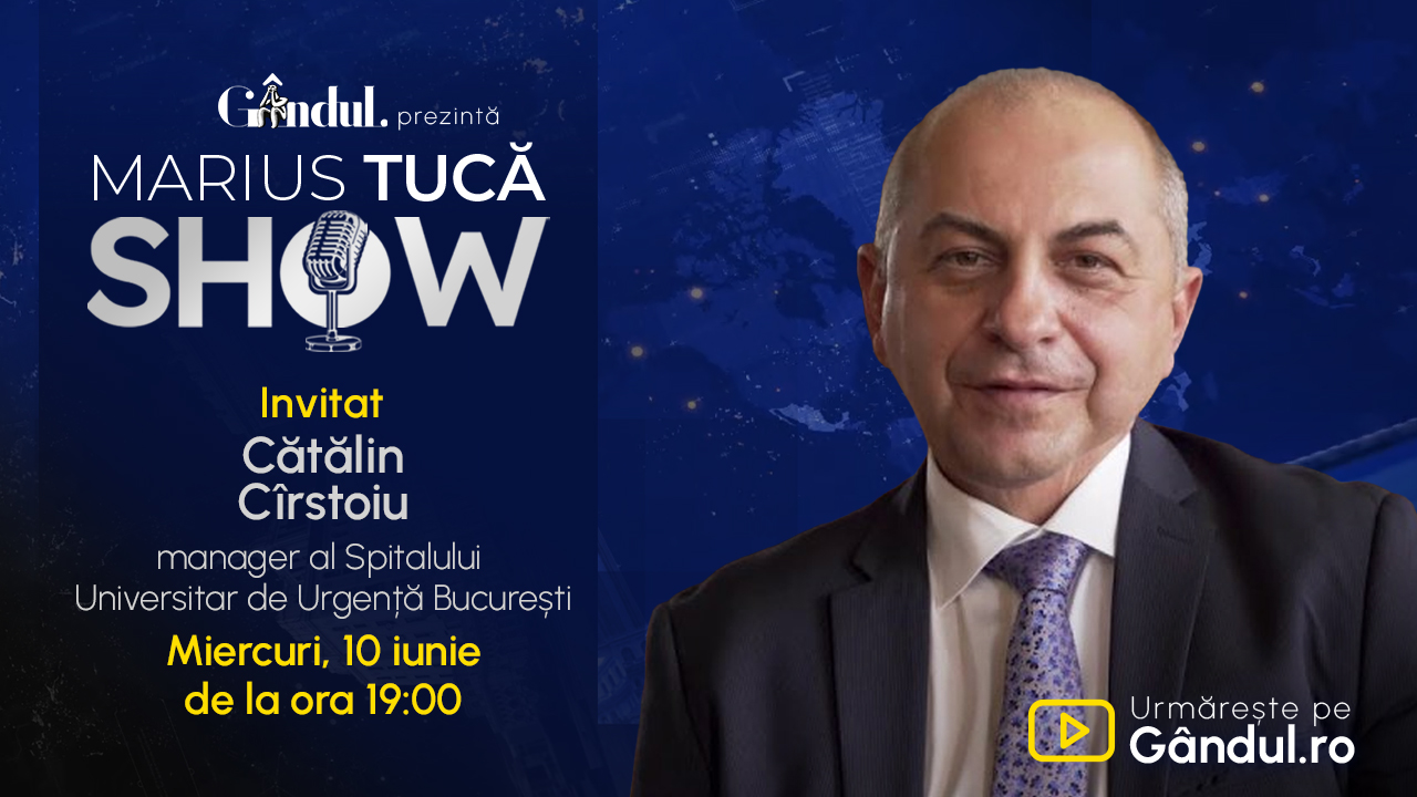 Marius Tucă Show începe miercuri, 10 iunie, de la ora 19.00,
