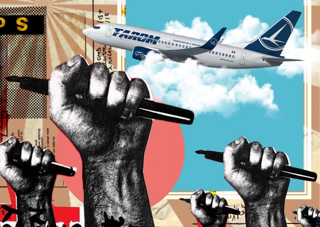 Aproximativ 200 de angajați TAROM protestează în fața sediului din Otopeni. Ce revendicări au sindicaliștii