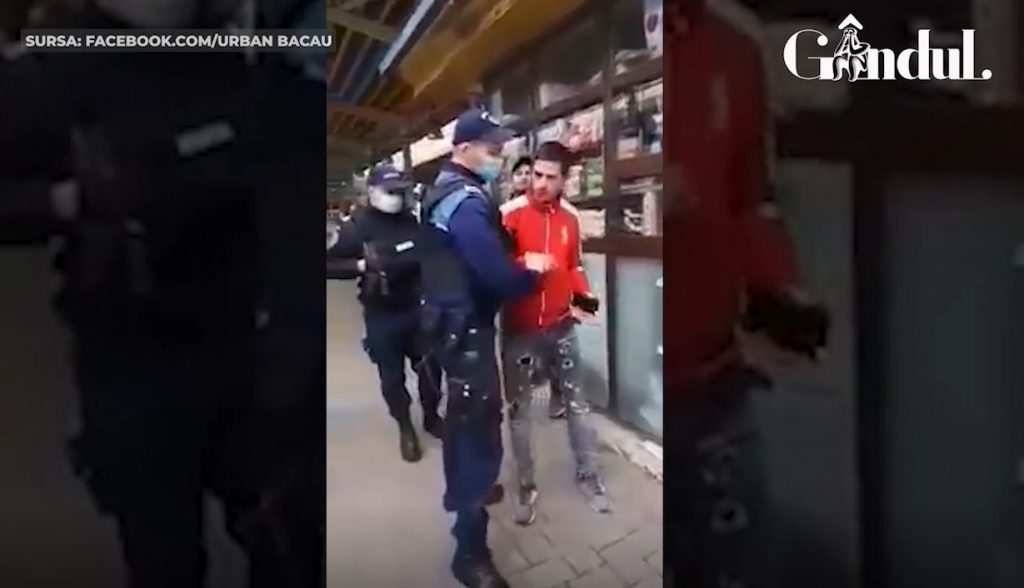 GÂNDUL LIVE. Scandal-monstru la Bacău! Comercianții refuză să poarte mască și se ceartă cu poliția, când sunt amendați: „De ce tragi, bă?”