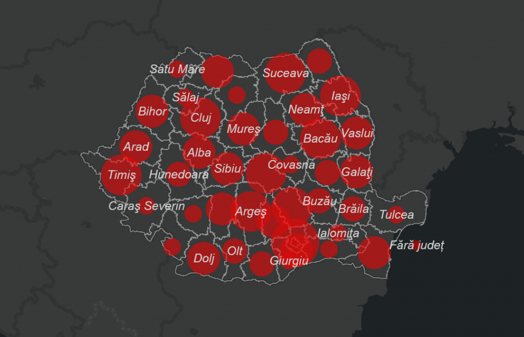 Municipiul București și 18 județe sunt în scenariul roșu. Topul zonelor unde s-au înregistrat cele mai multe infectări SARS-CoV-2