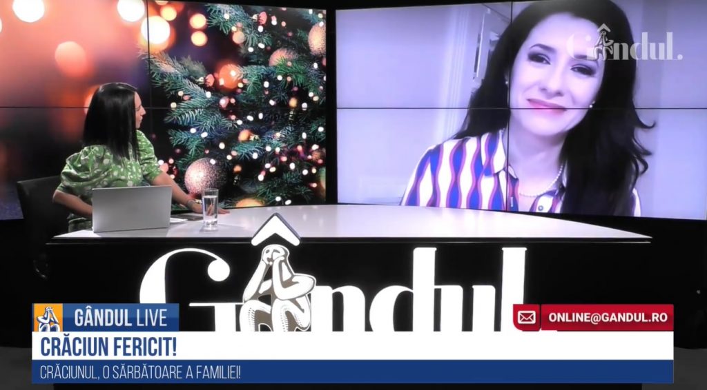 GÂNDUL LIVE | Ediție specială. Iuliana Tudor: Pentru mine, Crăciunul înseamnă mirosul de portocale și banane pe care le țineau părinții pe șifonier