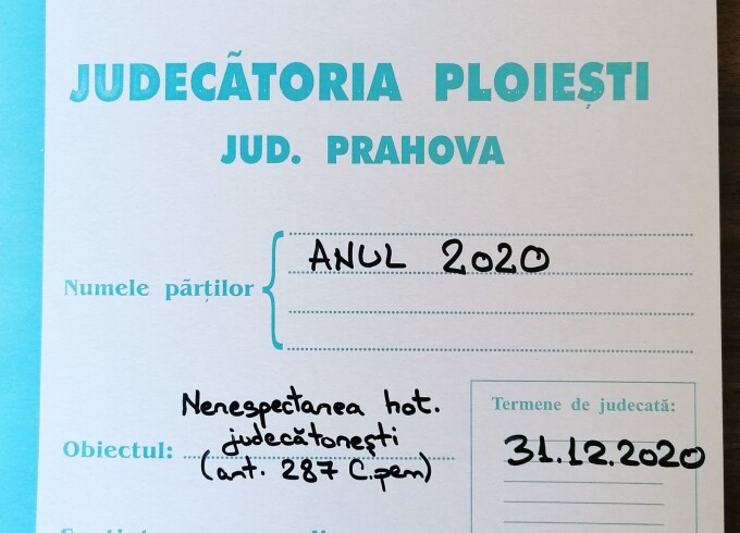 Judecătoria Ploiești face haz de necaz! A condamnat pe viață anul 2020, pentru „nerespectarea unei hotărâri judecătorești din 2019”