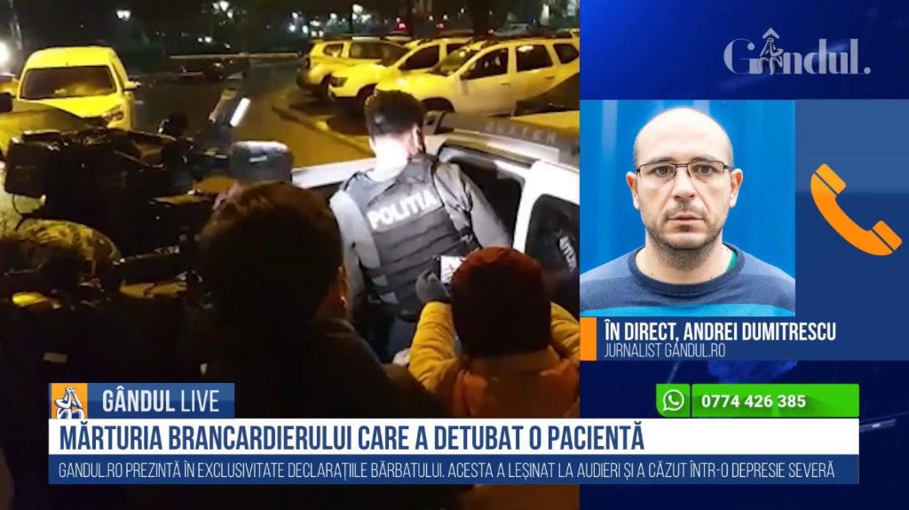GÂNDUL LIVE. Noi detalii în cazul brancardierului care a deconectat o pacientă de la aparate. Andrei Dumitrescu: „S-a găsit un vinovat rezonabil / Infirmiera și medicul nu erau echipați și până când și-au pus echipamentul a murit un om”