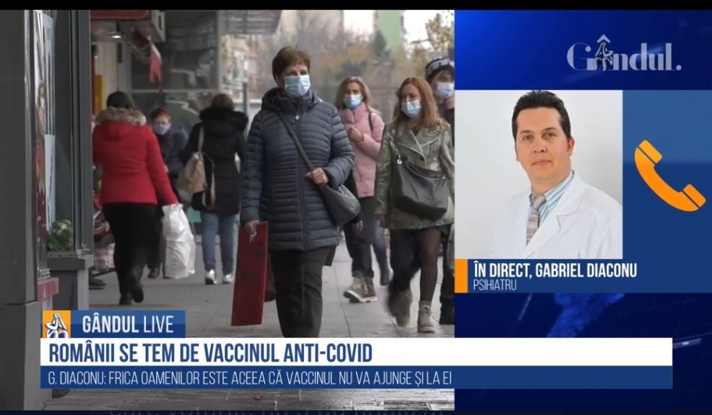 Psihiatrul Gabriel Diaconu, despre teama românilor de a se vaccina, la GÂNDUL LIVE: „Oamenii sunt în fiecare zi victime ale dezinformării. Ideea că România e o țară de al doilea rang a fost inoculată în trecut”
